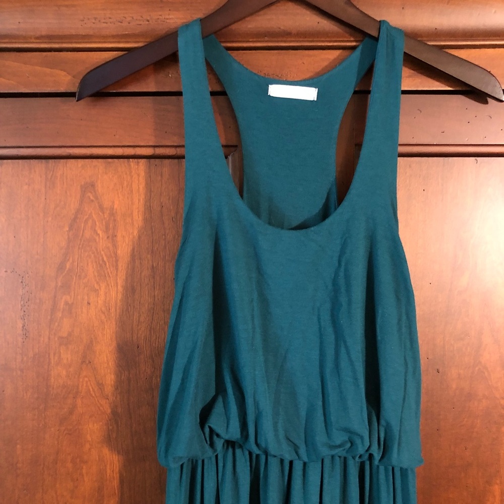 Lush dark teal racer back maxi dress